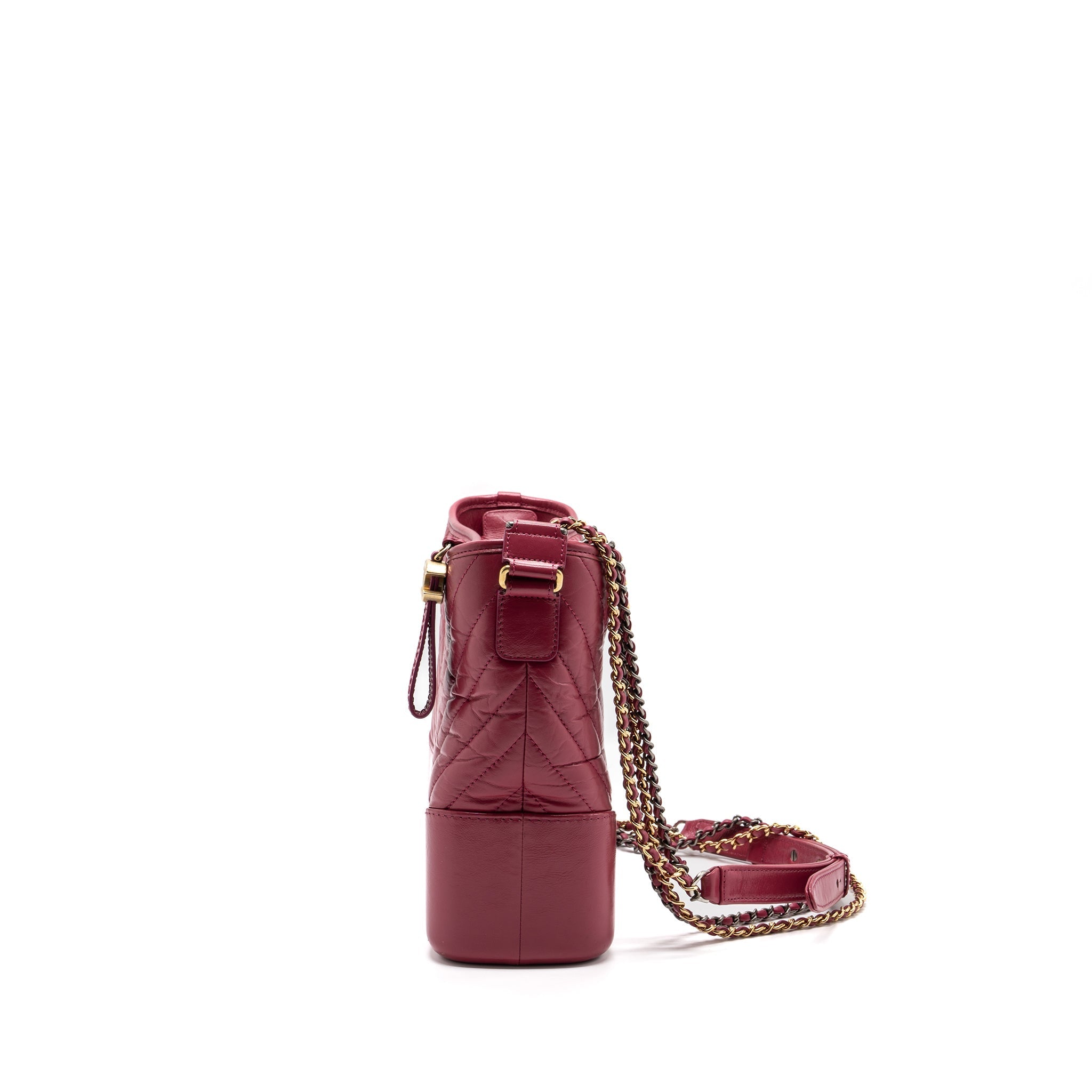 CHANEL CHEVRON GABRIELLE HOBO BAG CALFSKIN RASPBERRY MULTICOLOUR HARDWARE