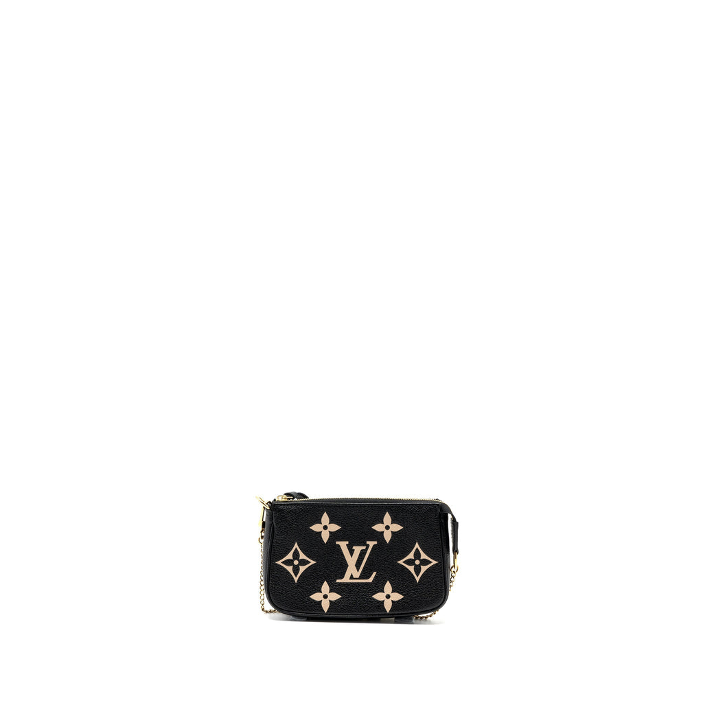 LOUIS VUITTON MINI POCHETTE ACCESSORIES BICOLOUR MONOGRAM EMPREINTE LEATHER GHW (NEW VERSION)