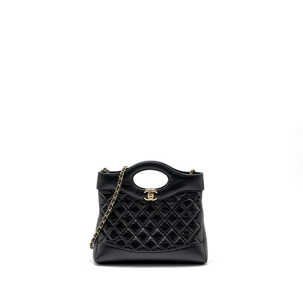 CHANEL MINI 31 BAG CALFSKIN BLACK LGHW (MICROCHIP)