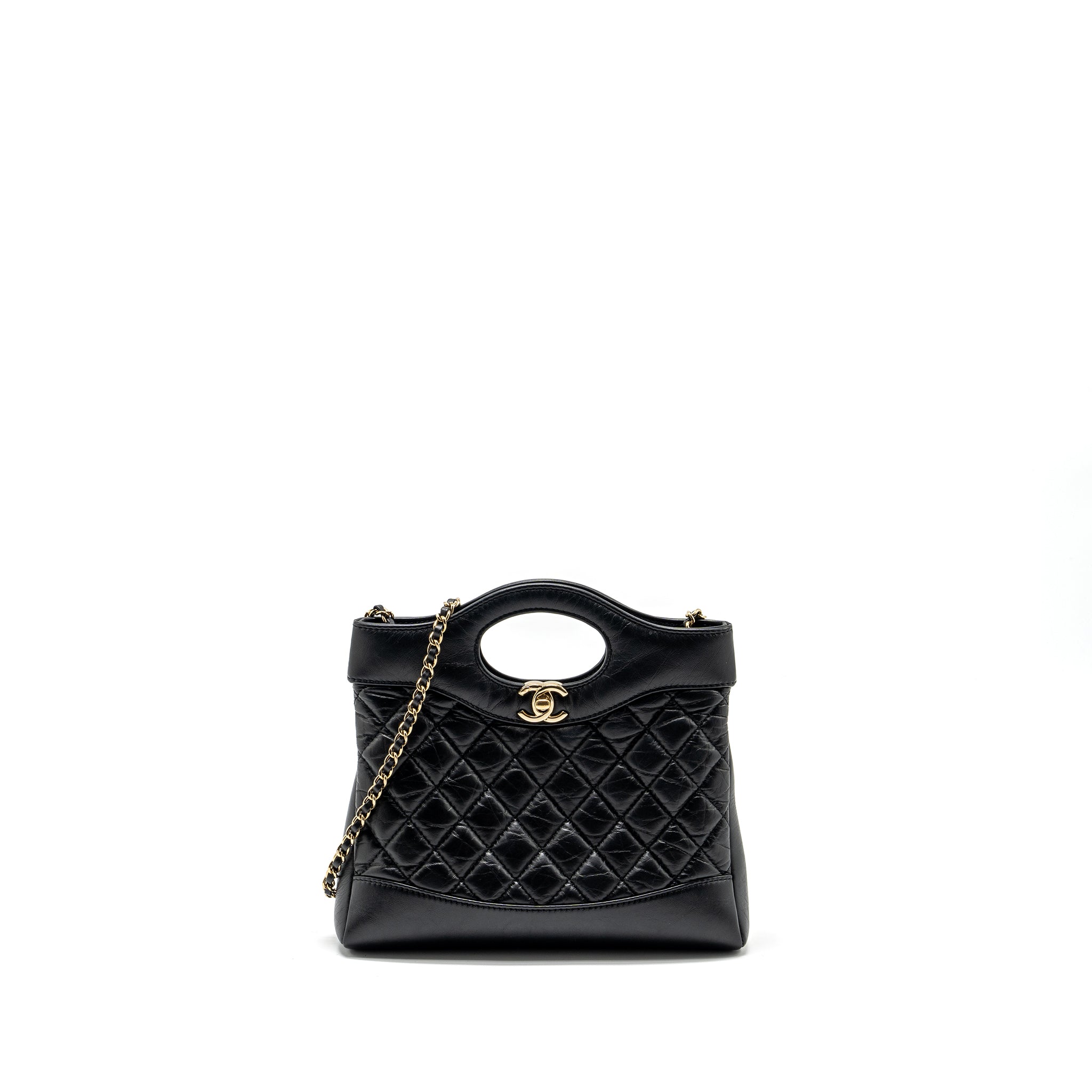 CHANEL MINI 31 BAG CALFSKIN BLACK LGHW (MICROCHIP)