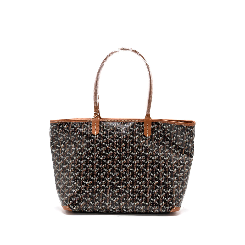 GOYARD ARTOIS PM BAG CANVAS/ CALFSKIN BLACK/ TAN SHW