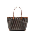 GOYARD ARTOIS PM BAG CANVAS/ CALFSKIN BLACK/ TAN SHW