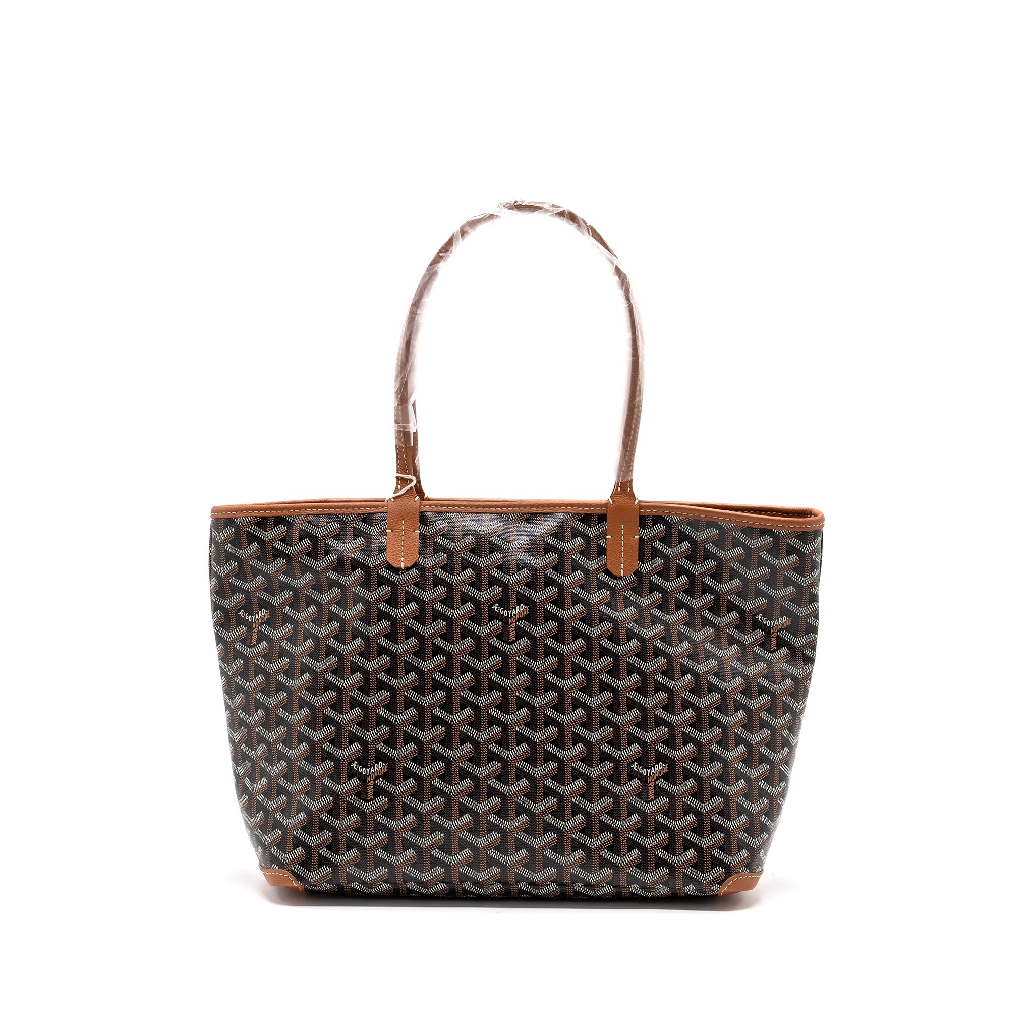 GOYARD ARTOIS PM BAG CANVAS/ CALFSKIN BLACK/ TAN SHW
