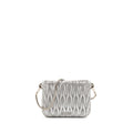 MIU MIU SASSY BAG MATELASSE NAPA LEATHER SILVER SHW