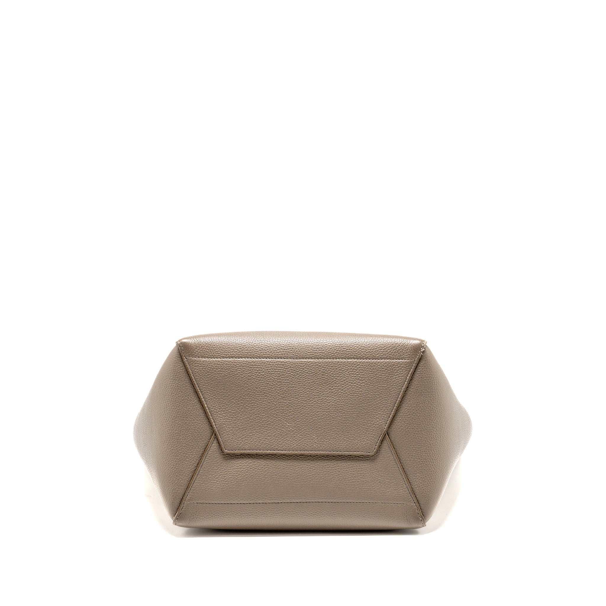 CELINE SANGLE BUCKET BAG GRAINED CALFSKIN GREY GHW