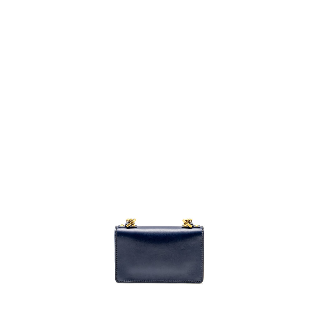 DIOR MINI J’ADIOR CHAIN FLAP BAG CALFSKIN NAVY BLUE GHW