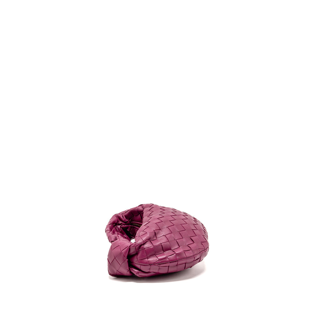 BOTTEGA VENETA MINI JODIE LAMBSKIN DARK PINK GHW