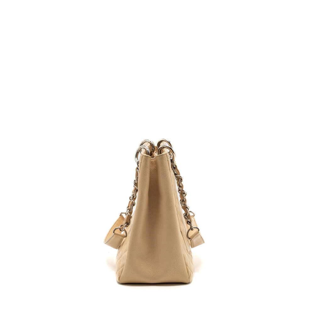 CHANEL GRAND SHOPPING TOTE BAG CAVIAR BEIGE SHW