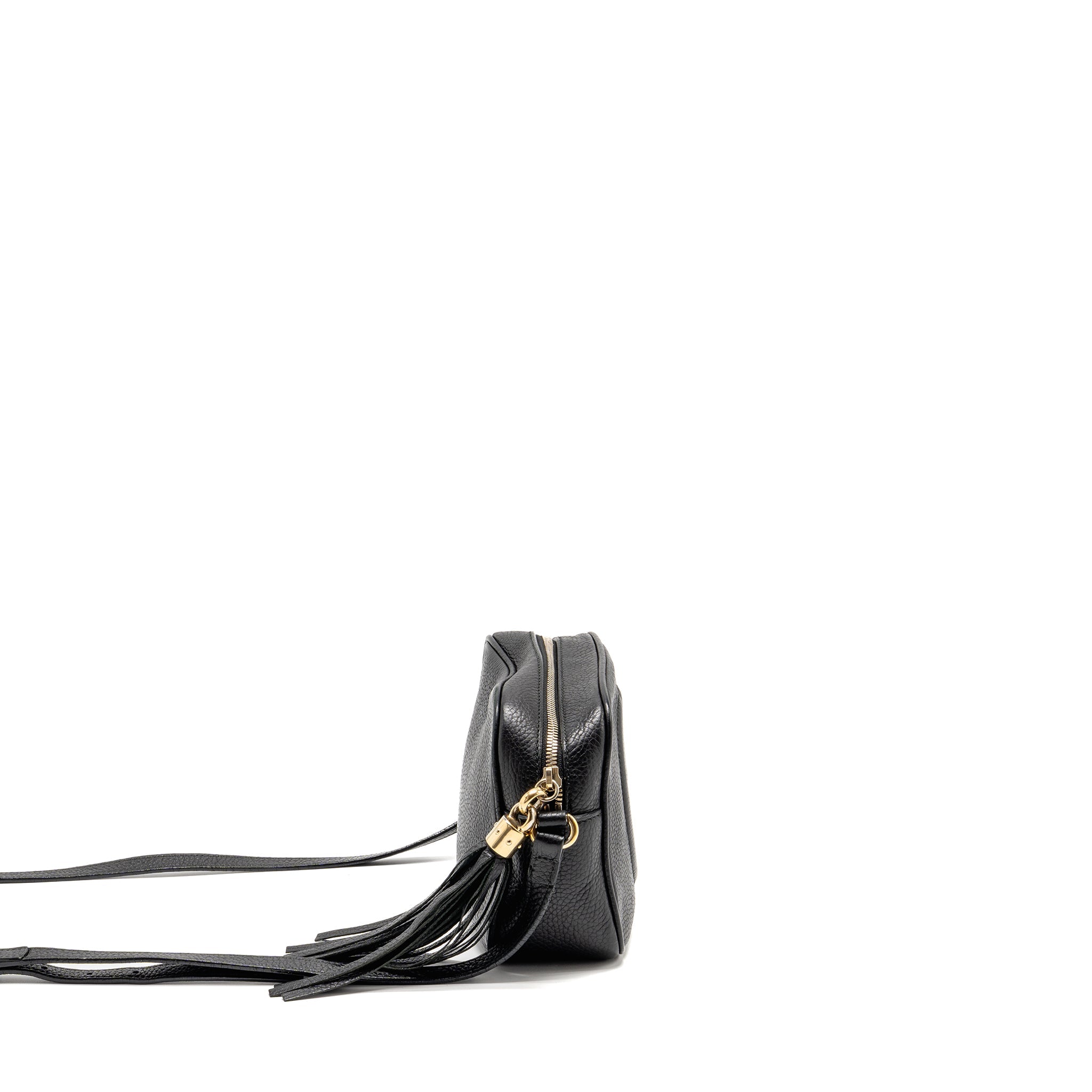 GUCCI SOHO DISCO CAMERA CROSSBODY BAG CALFSKIN BLACK LGHW