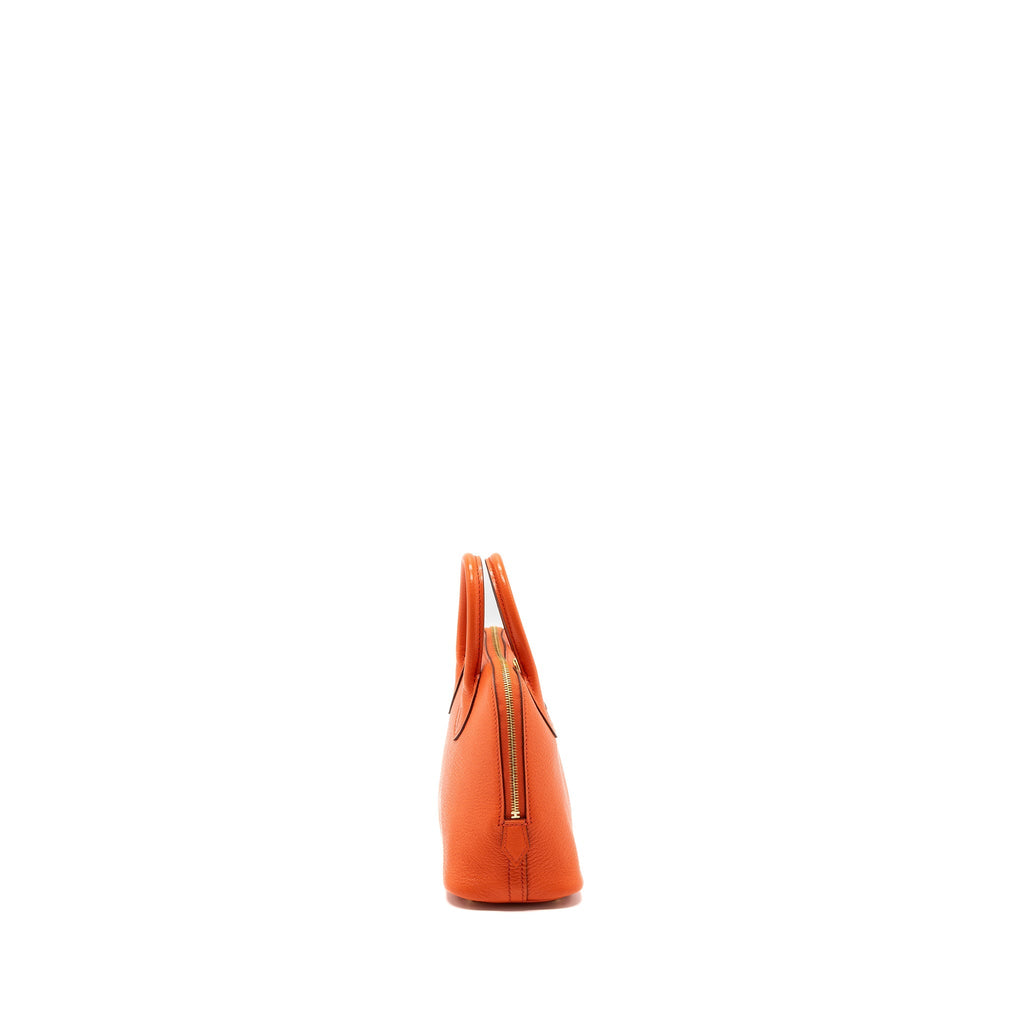 HERMES MINI BOLIDE CHEVRE MYSORE POPPY ORANGE GHW