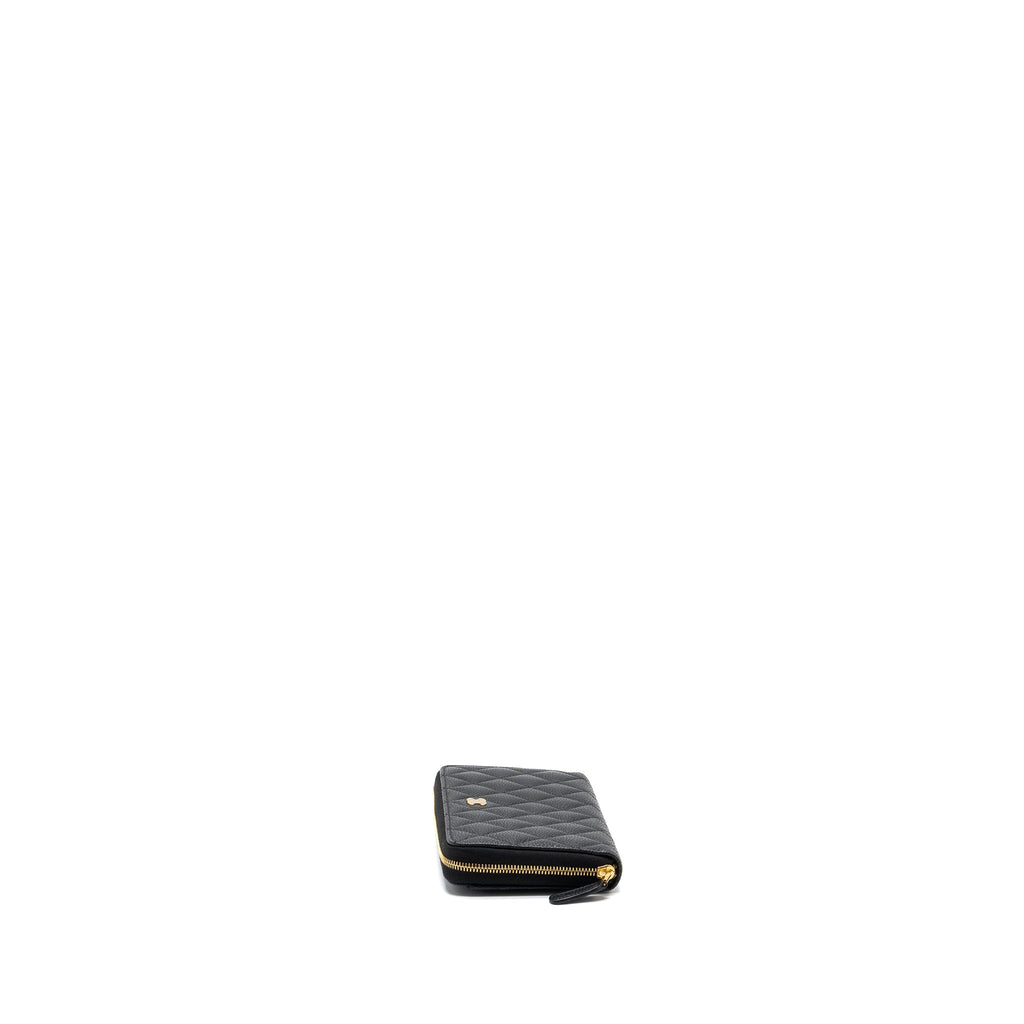 CHANEL CLASSIC LONG ZIPPED WALLET CAVIAR BLACK GHW (MICROCHIP)