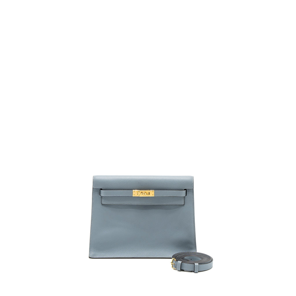 HERMES KELLY DANES EVERCOLOR J7 BLUE LIN GHW