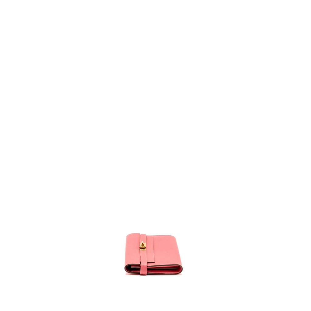 HERMES KELLY LONG WALLET EPSOM ROSE LIPSTICK GHW