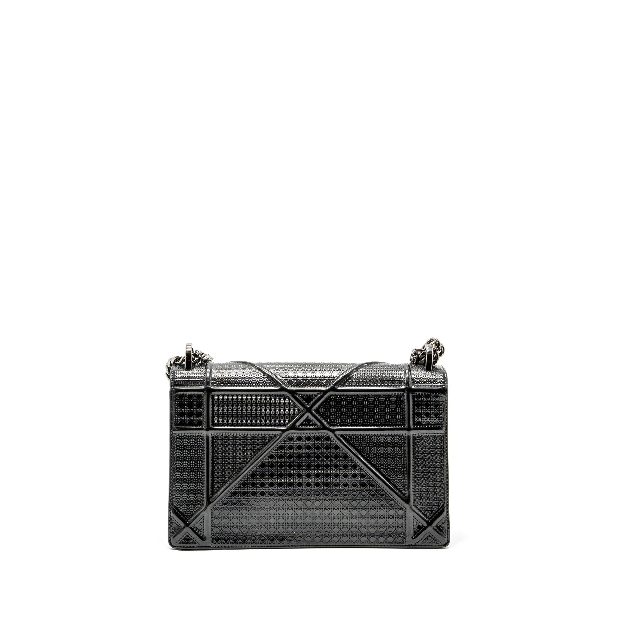 DIOR MEDIUM DIORAMA CALFSKIN METALLIC SILVER SHW