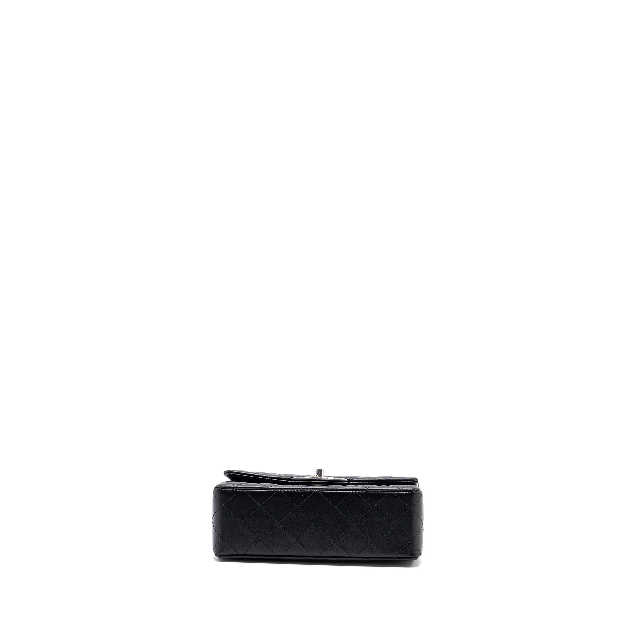 CHANEL MINI RECTANGULAR FLAP BAG LAMBSKIN BLACK WITH SHW (MICROCHIP)