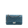 CHANEL MAXI 2.55 REISSUE FLAP BAG CAVIAR BLUE RUTHENIUM HARDWARE