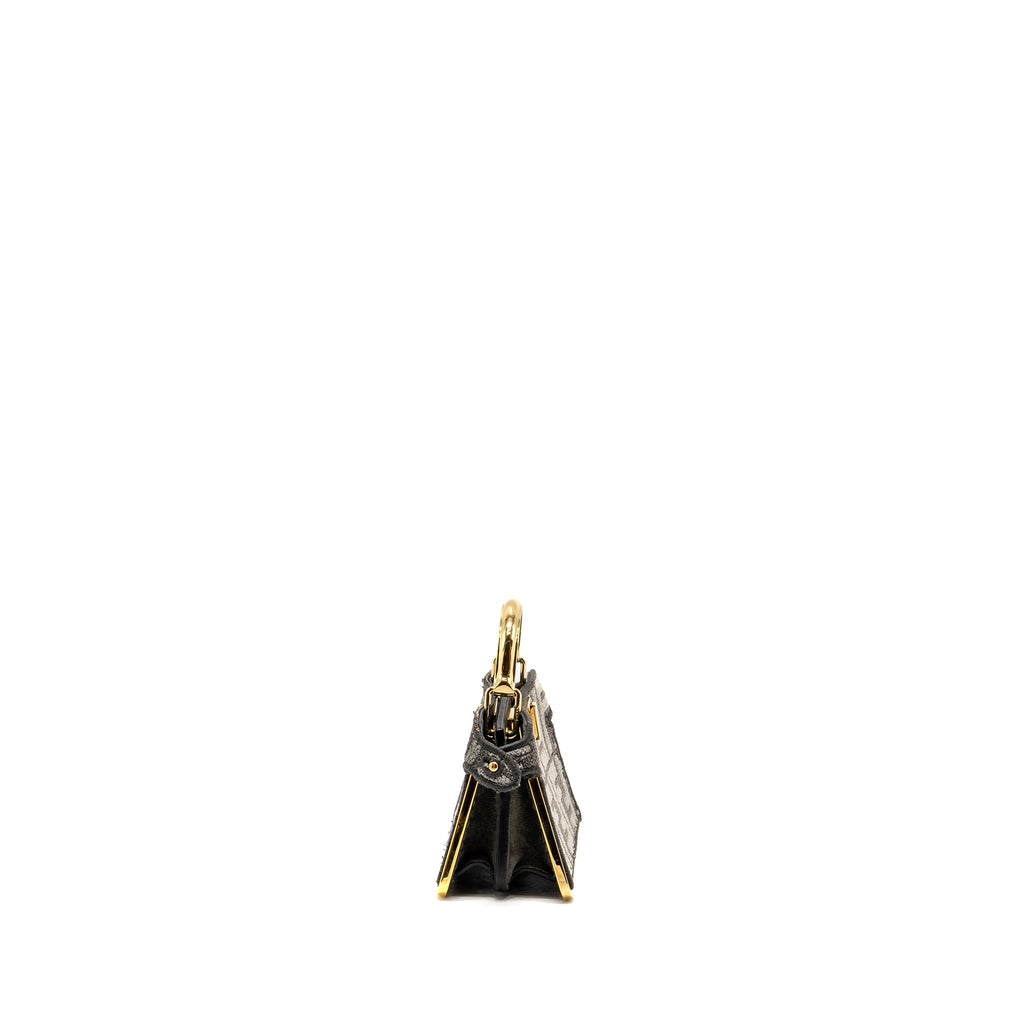 FENDI NANO PEEKABOO BAG FABRIC DARK GREY GHW