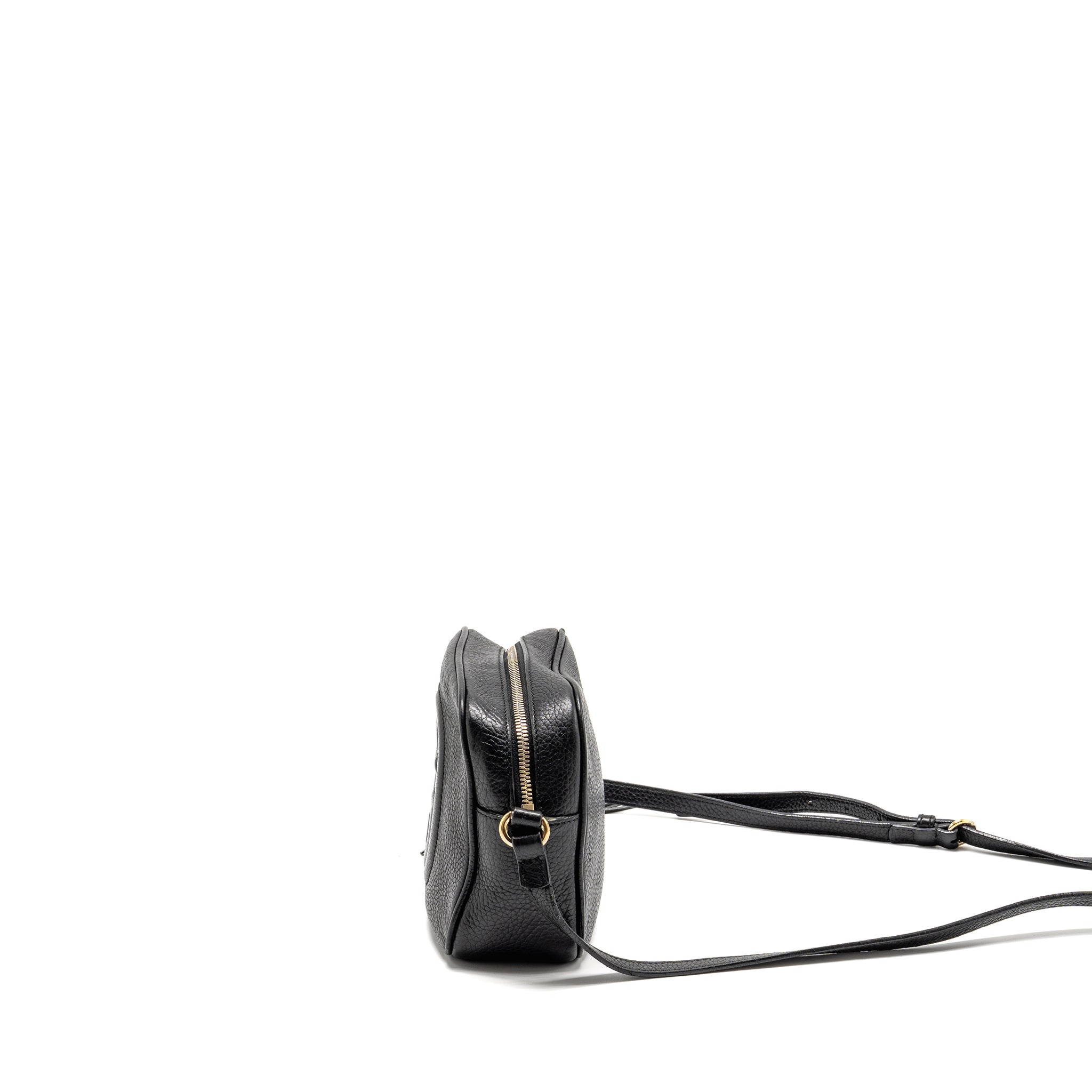 GUCCI SOHO DISCO CAMERA CROSSBODY BAG CALFSKIN BLACK LGHW