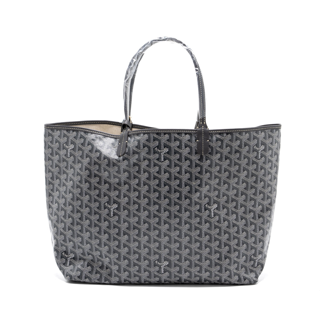 GOYARD SAINT LOUIS PM TOTE BAG GOYARDINE CANVAS/CALFSKIN GREY SHW