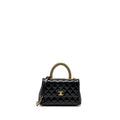 CHANEL SMALL COCO HANDLE LIMITED EDITION SMOOTH CALFSKIN BLACK GHW(MICROCHIP)