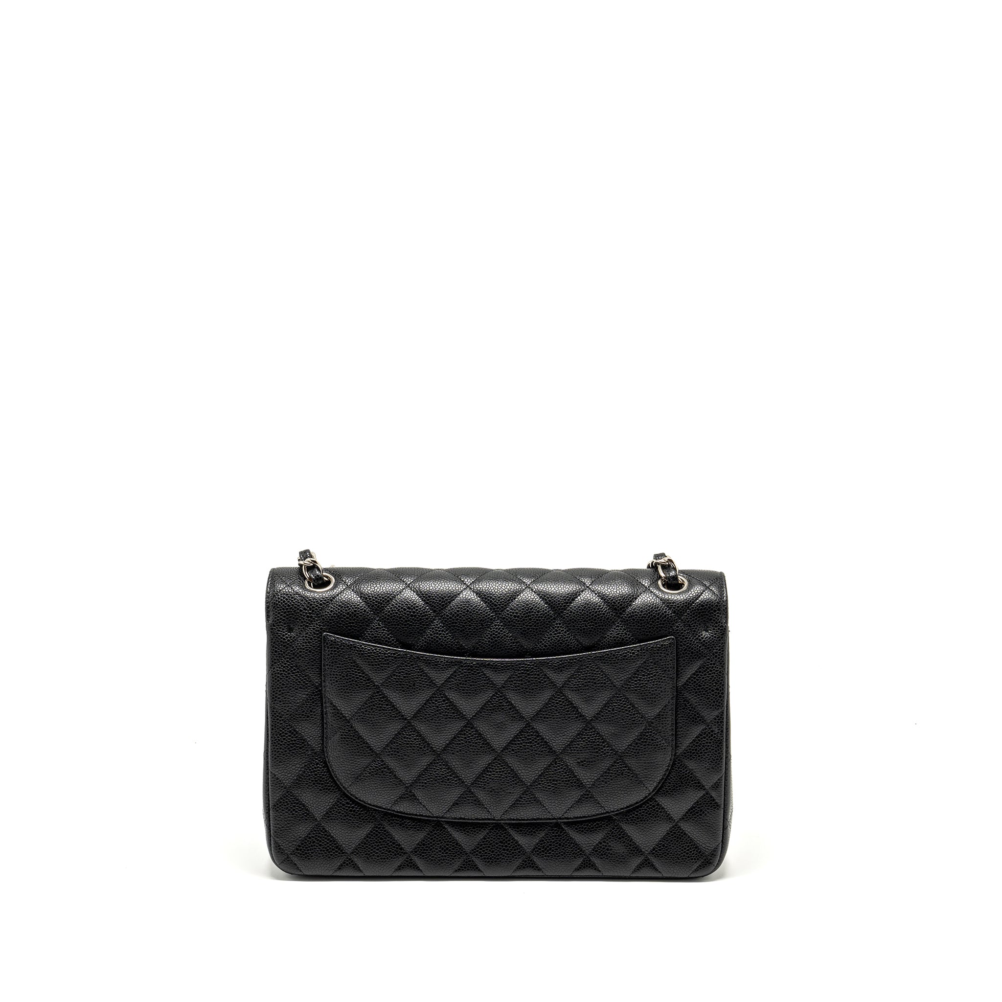 CHANEL JUMBO CLASSIC DOUBLE FLAP BAG CAVIAR BLACK SHW