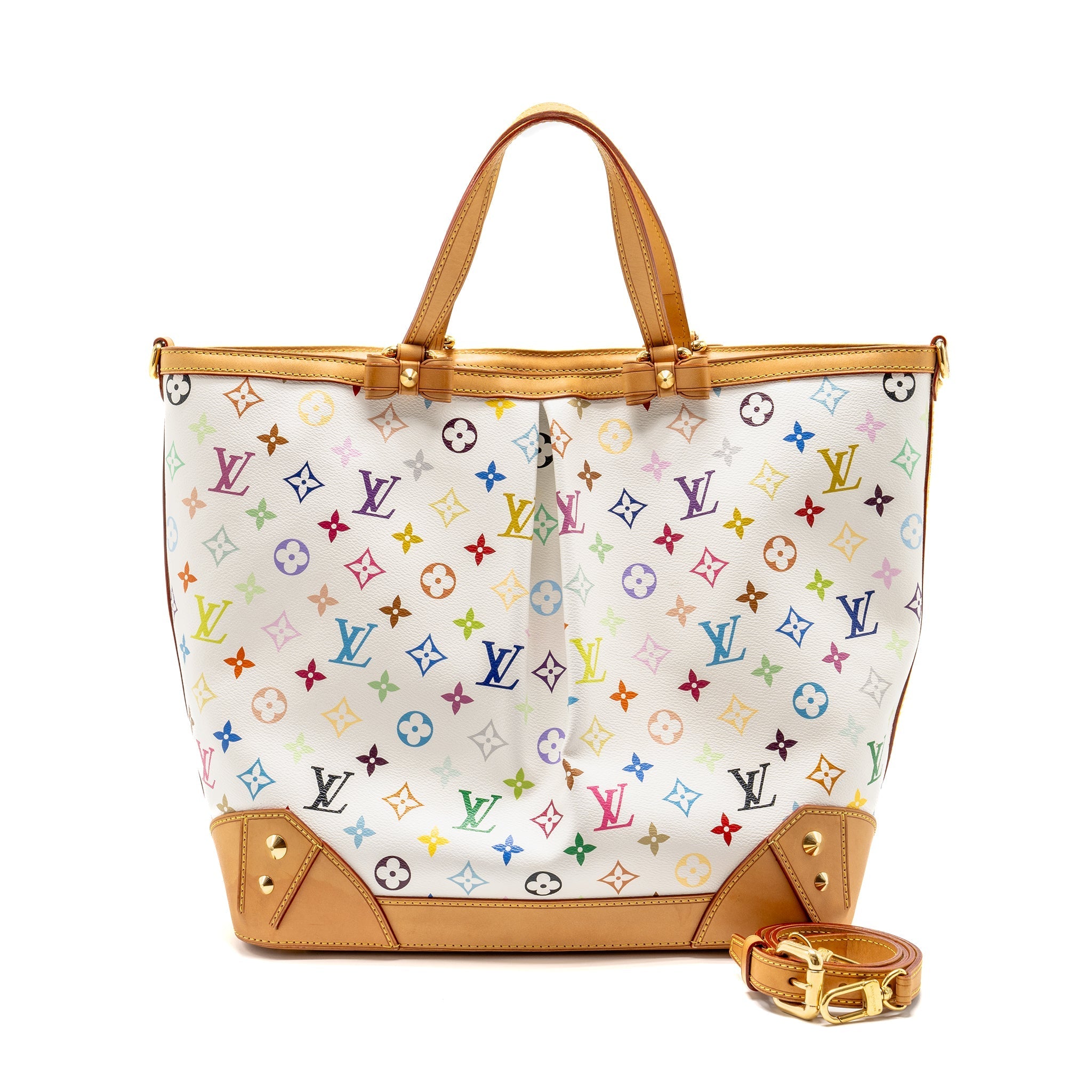 LOUIS VUITTON SHARLEEN GM TOTE BAG WHITE MONOGRAM CANVAS MULTICOLOUR GHW