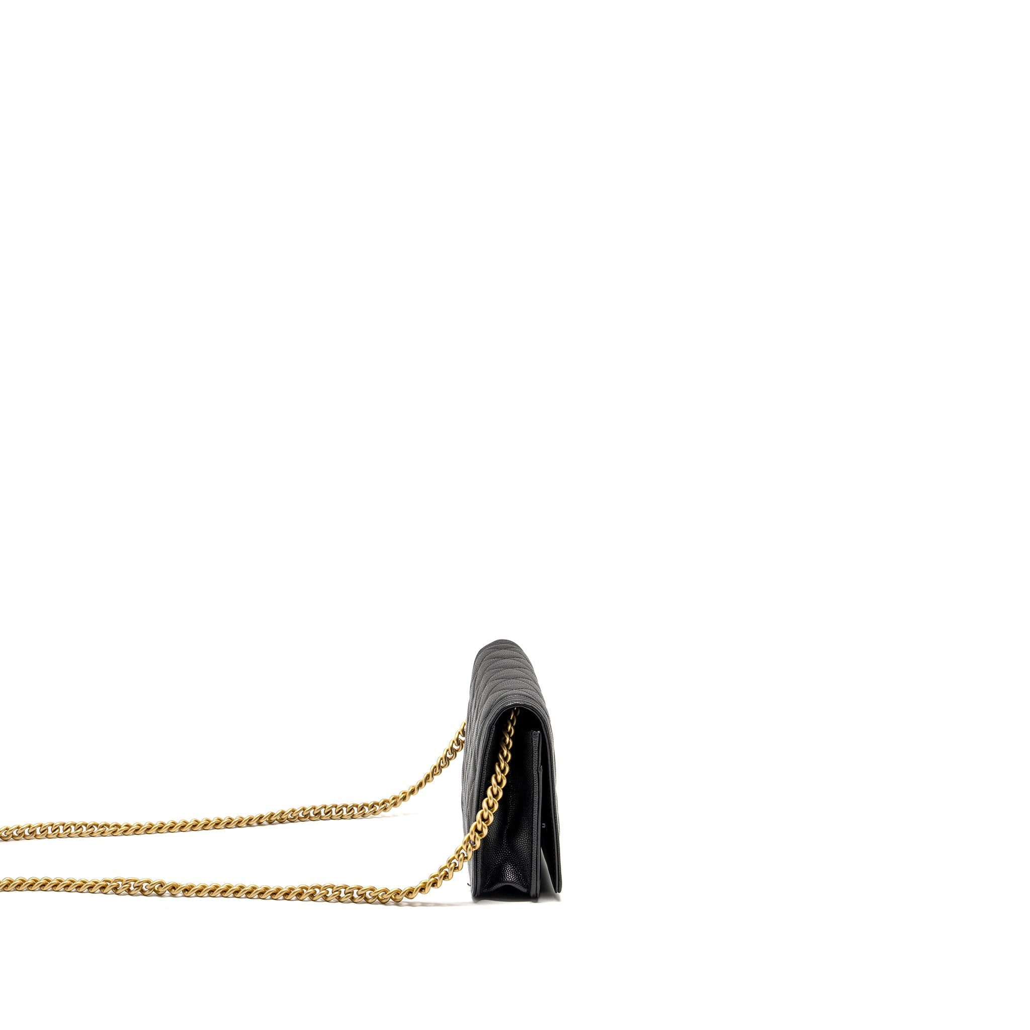 CHANEL BOY WALLET ON CHAIN CAVIAR BLACK GHW (MICROCHIP)