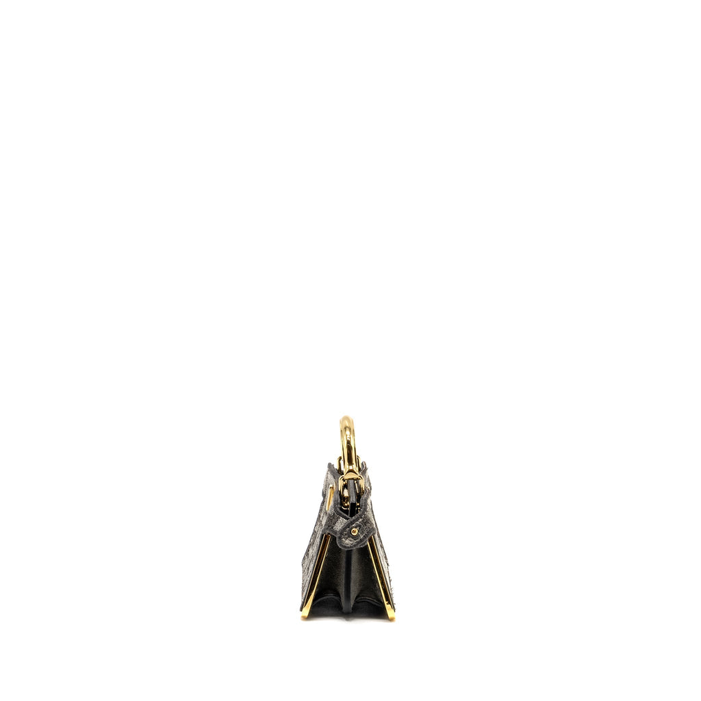 FENDI NANO PEEKABOO BAG FABRIC DARK GREY GHW
