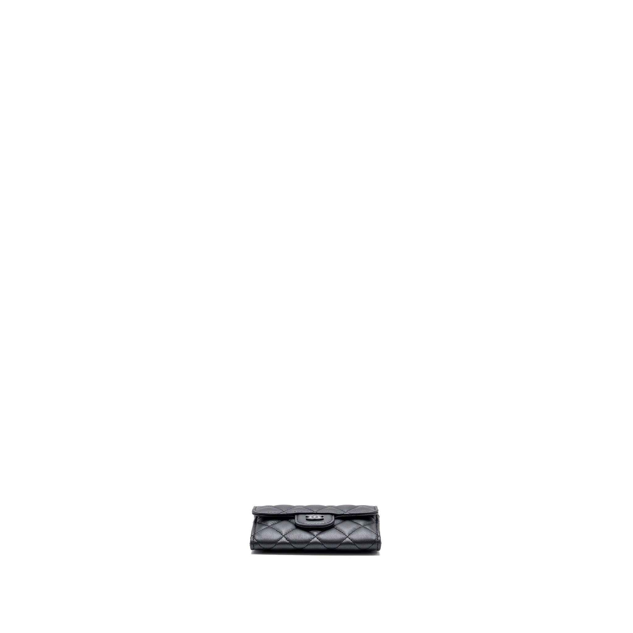 CHANEL CLASSIC FLAP CARD HOLDER LAMBSKIN SO BLACK SHW (MICROCHIP)
