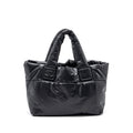 CHANEL SMALL PUFFY DOWN TOTE BAG NYLON BLACK SHW