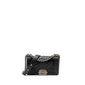 CHANEL SMALL BOY BAG ARABESQUE CALFSKIN BLACK RUTHENIUM SHW