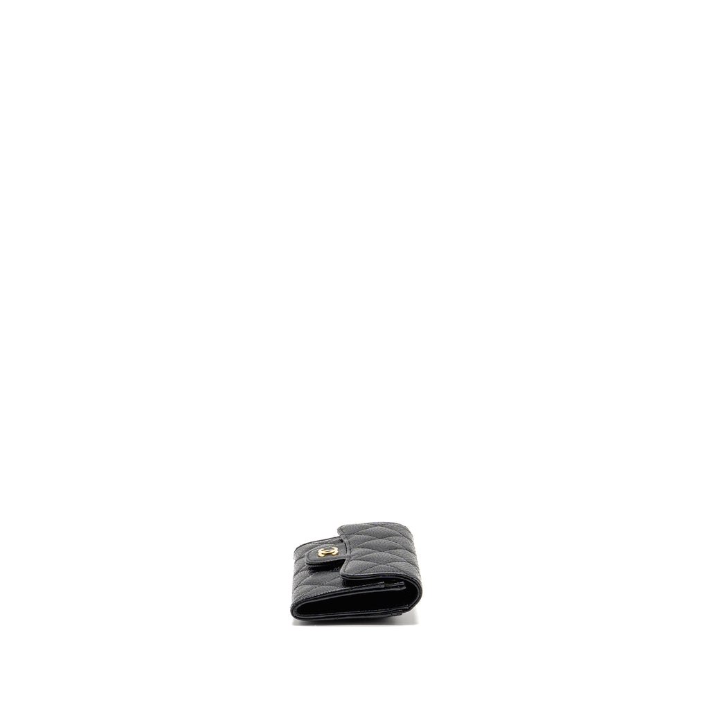 CHANEL CLASSIC FLAP CARD HOLDER CAVIAR BLACK GHW (MICROCHIP)