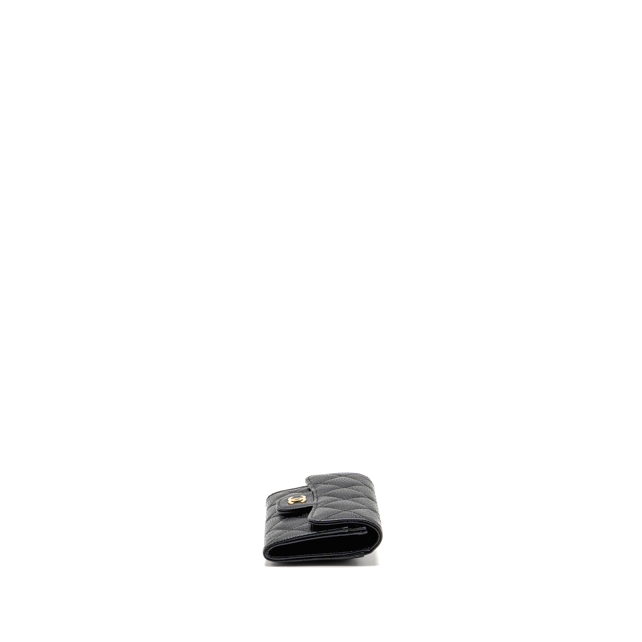 CHANEL CLASSIC FLAP CARD HOLDER CAVIAR BLACK GHW (MICROCHIP)