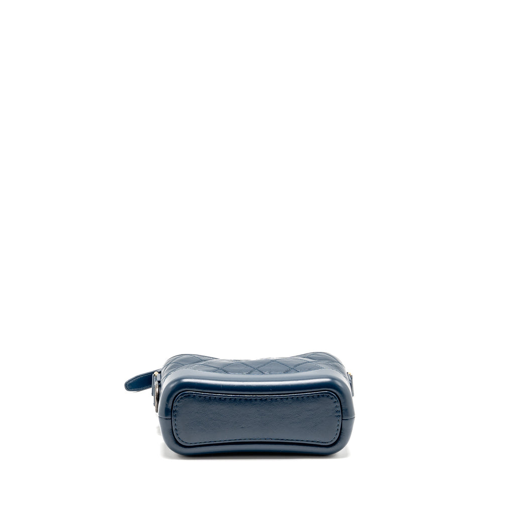 CHANEL SMALL GABRIELLE HOBO BAG AGED CALFSKIN BLUE MULTICOLOURED HARDWARE