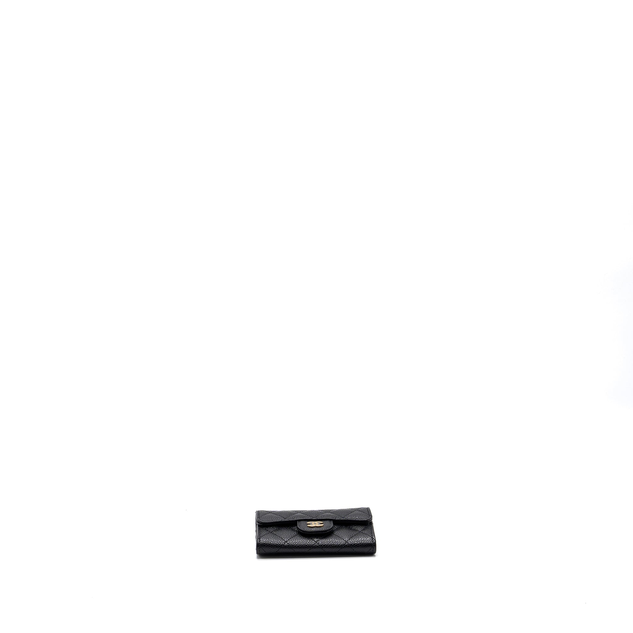 CHANEL CLASSIC FLAP CARD HOLDER CAVIAR BLACK GHW (MICROCHIP)