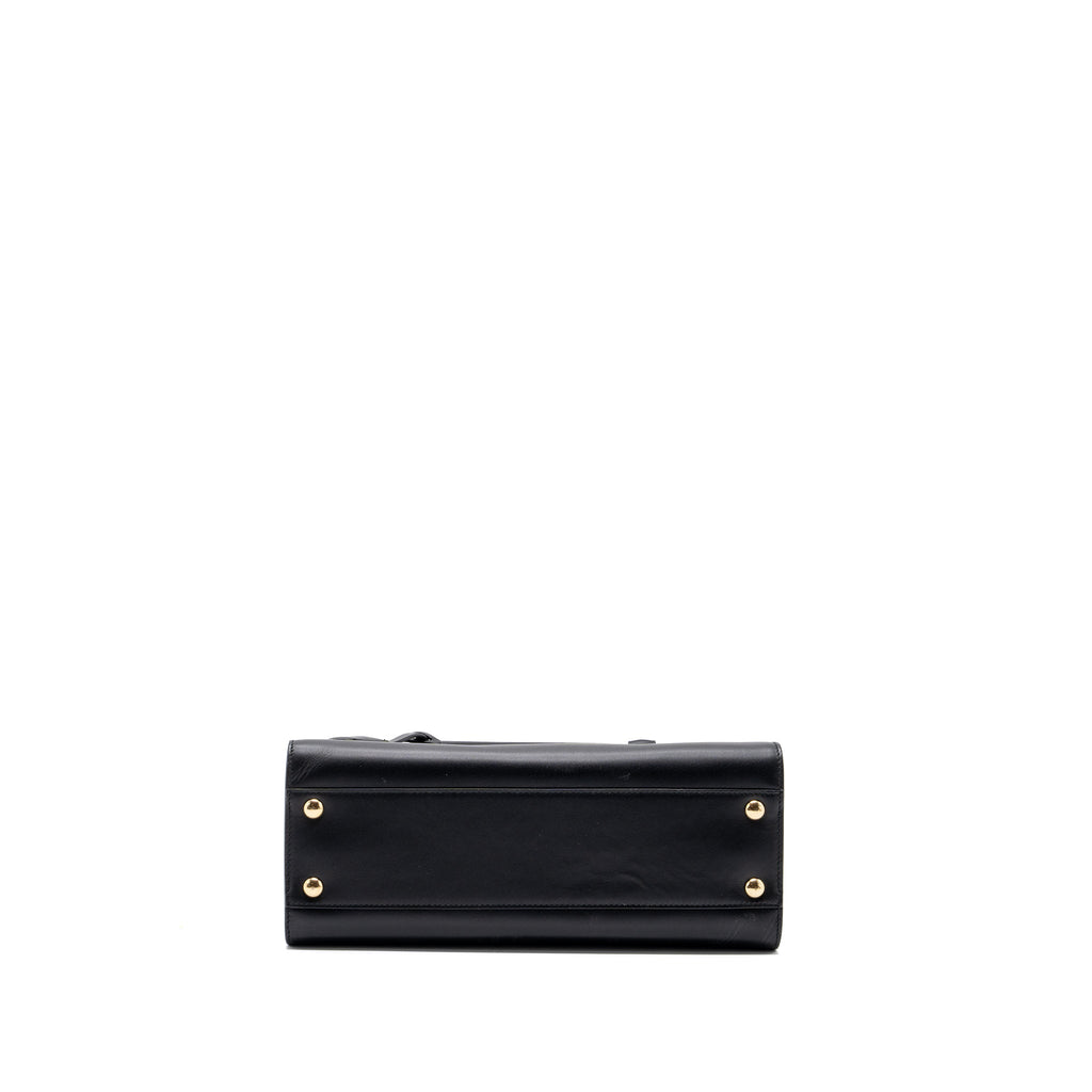 SALVATORE FERRAGAMO TOTE BAG CALFSKIN BLACK GHW