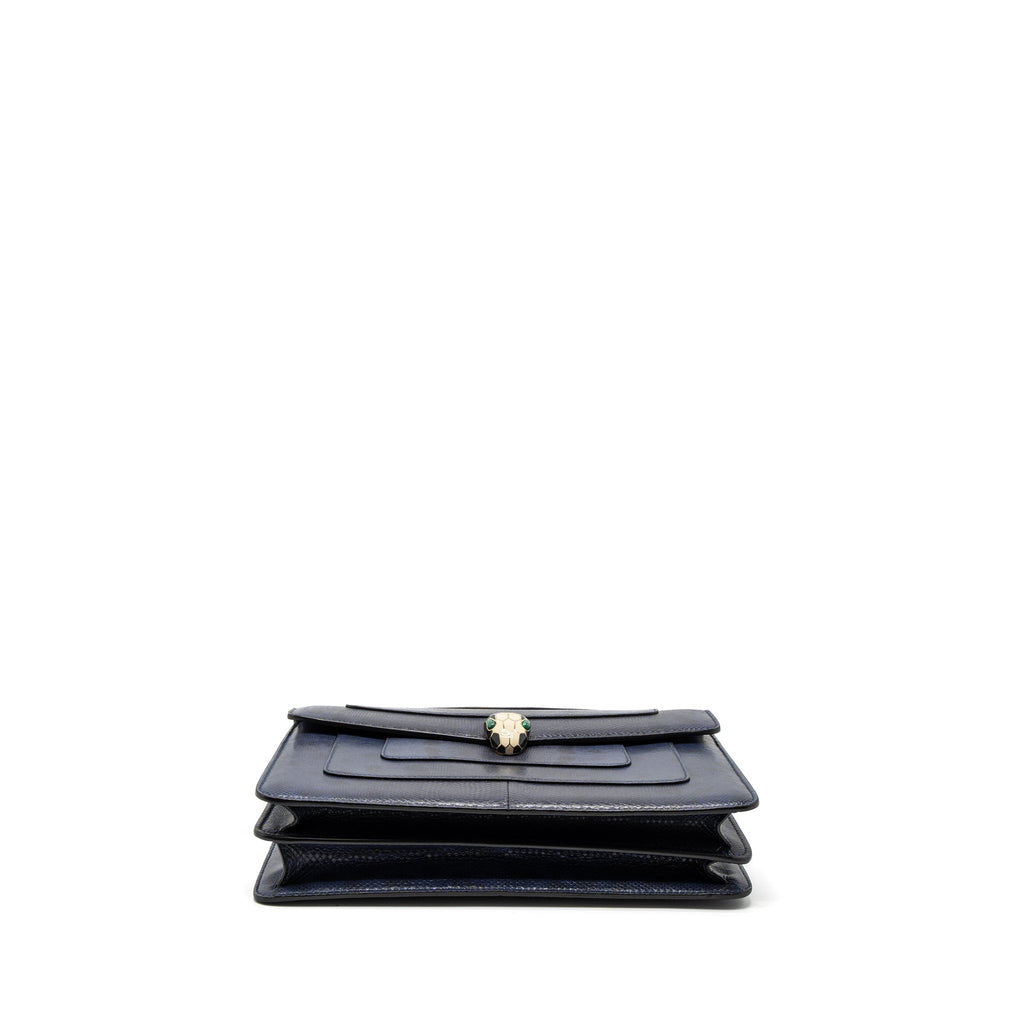 BVLGARI SERPENTI SHOULDER BAG KARUNG SKIN DARK PURPLE LGHW