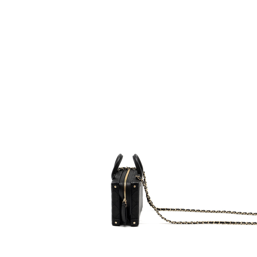 CHANEL 22B SMALL VANITY CASE CALFSKIN BLACK GHW (MICROCHIP)