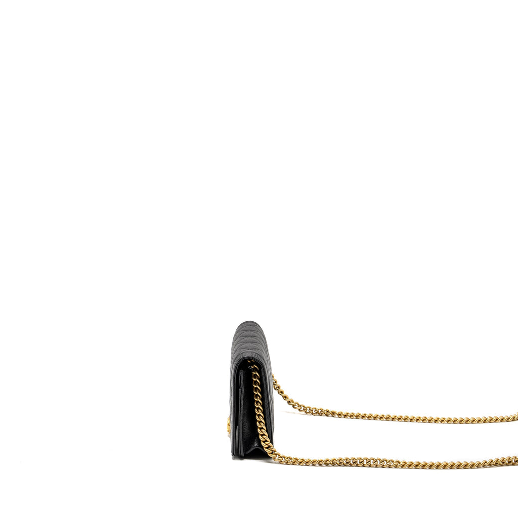 CHANEL BOY WALLET ON CHAIN CAVIAR BLACK GHW (MICROCHIP)