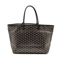 GOYARD SAINT LOUIS PM TOTE BAG GOYARDINE CANVAS / CALFSKIN BLACK SHW