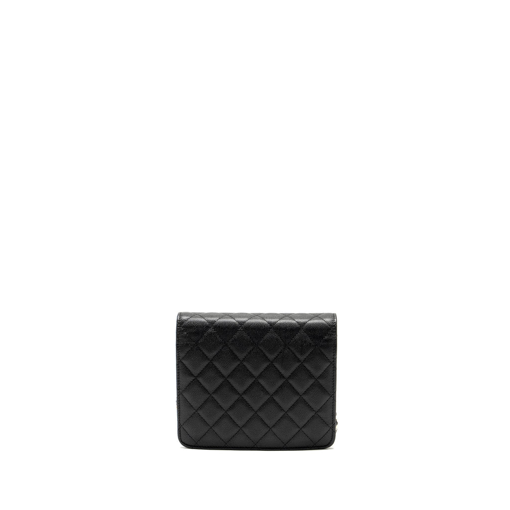 CHANEL QUILTED WALLET ON CHAIN CAVIAR BLACK GHW