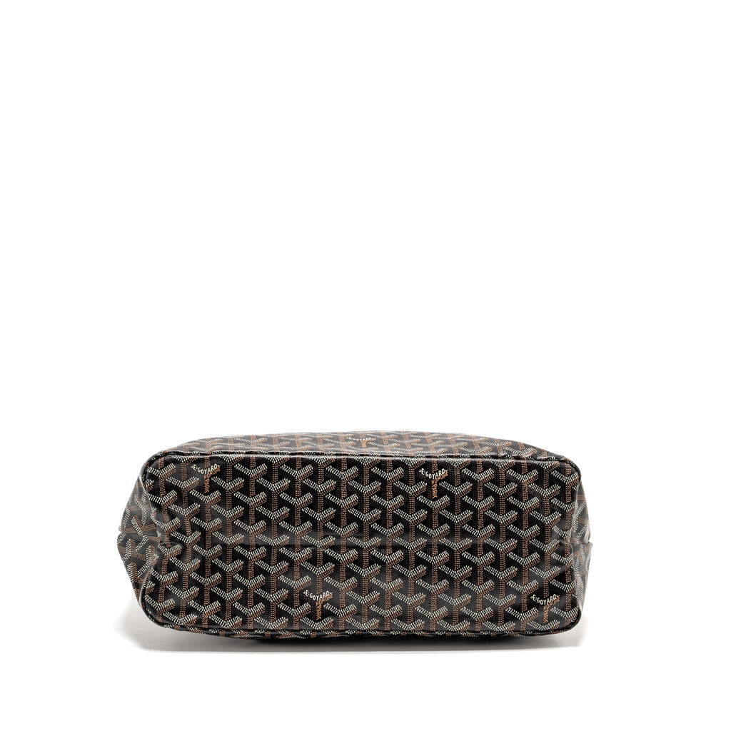 GOYARD BOHEME HOBO BAG GOYARDINE CANVAS/CALFSKIN BLACK SHW