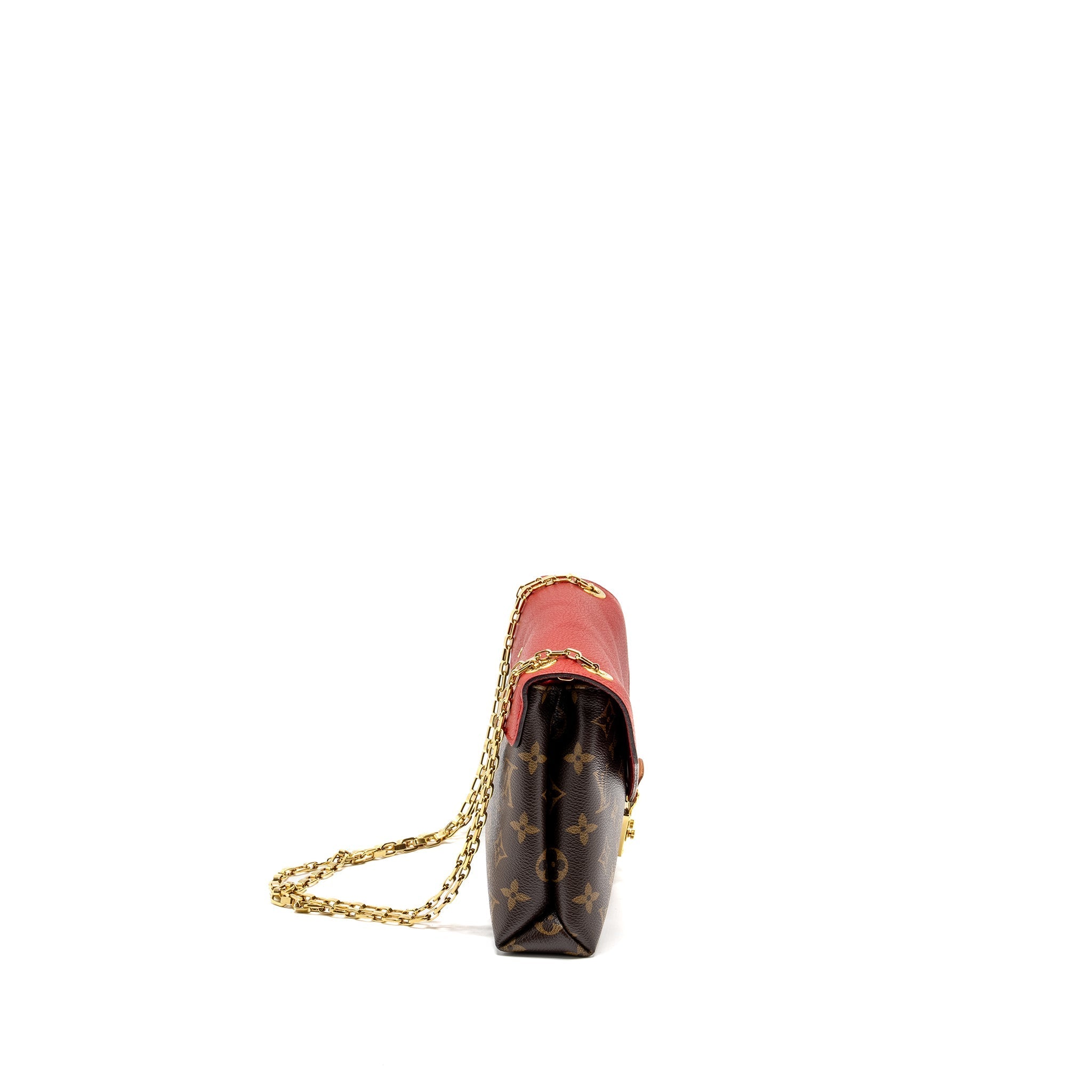 LOUIS VUITTON PALLAS CHAIN BAG MONOGRAM CANVAS/LEATHER RED GHW