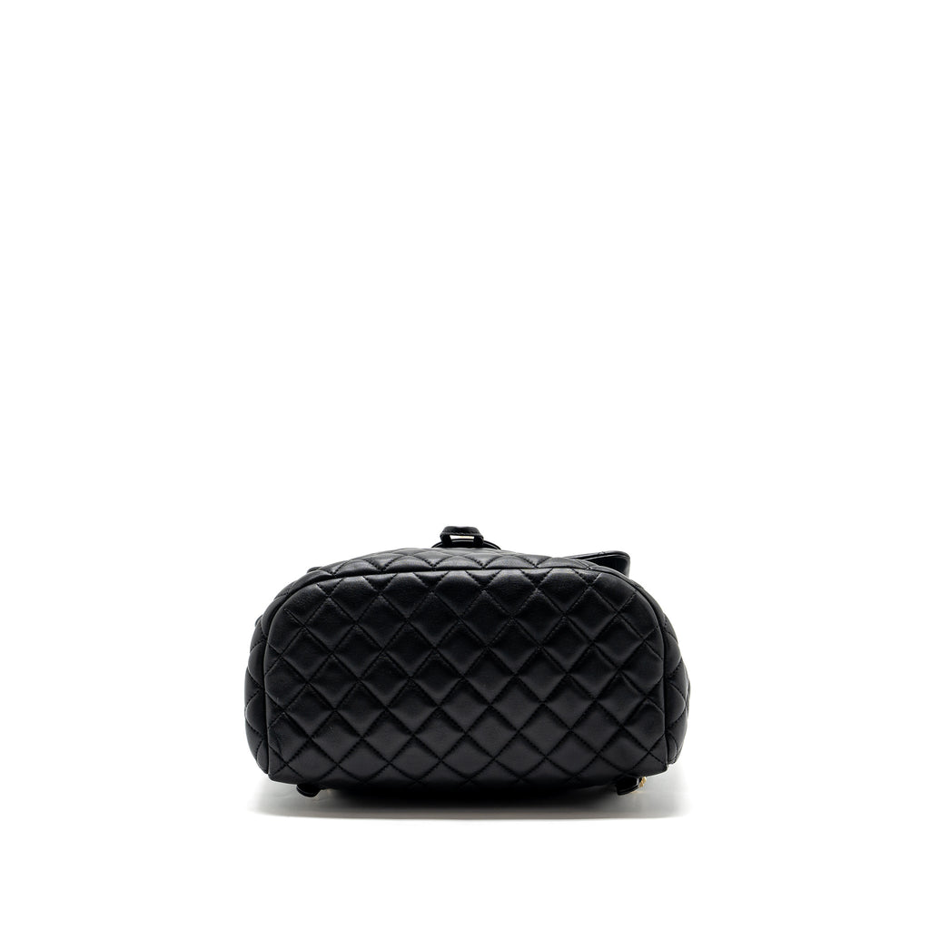 CHANEL QUILTED FLAP BACKPACK LAMBSKIN BLACK GHW