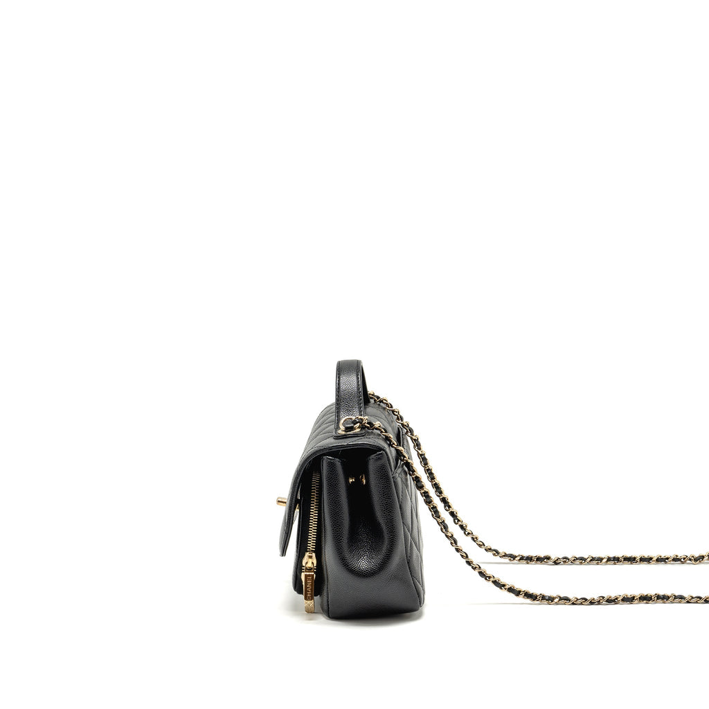 CHANEL SMALL BUSINESS AFFINITY CAVIAR BLACK LGHW