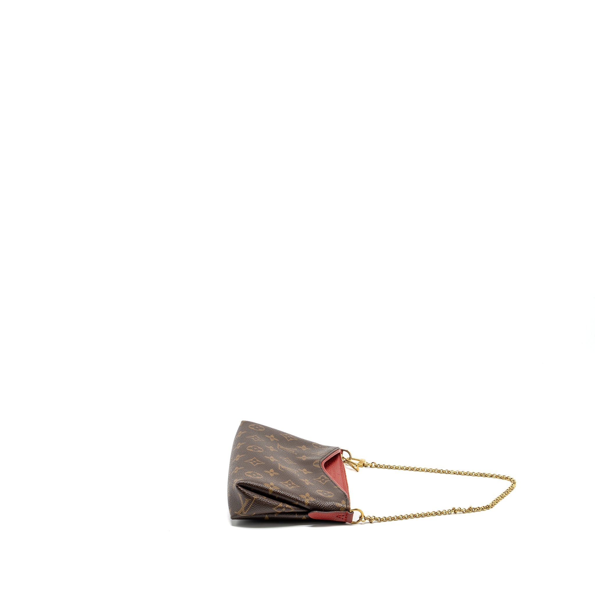 LOUIS VUITTON PALLAS CLUTCH MONOGRAM 2 WAY SHOULDER BAG MONOGRAM CANVAS/LEATHER CERISE GHW