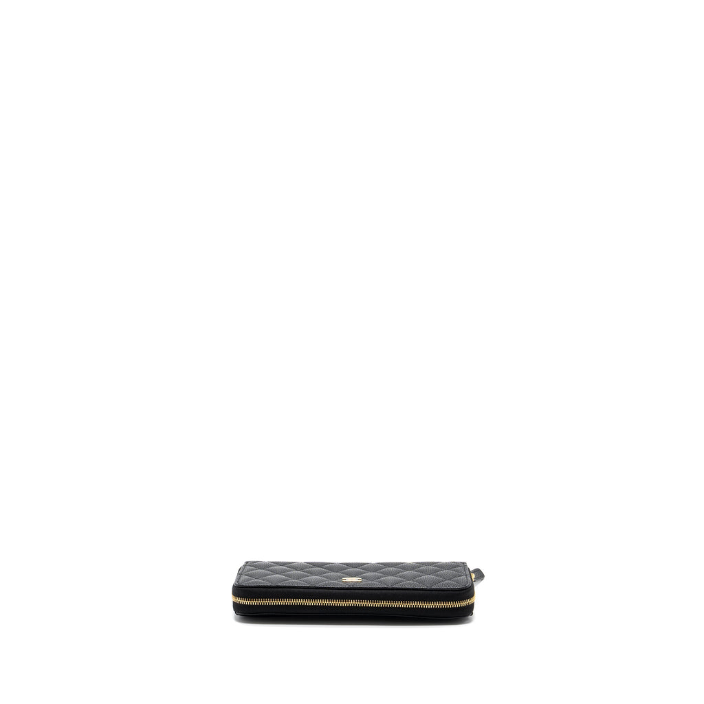 CHANEL CLASSIC LONG ZIPPED WALLET CAVIAR BLACK GHW (MICROCHIP)