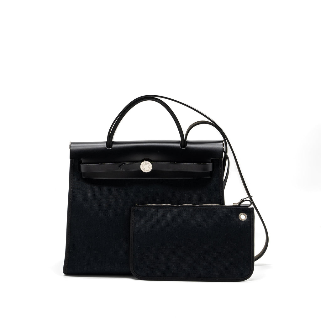 HERMES HERBAG 31 CANVAS/ HUNTER BLACK SHW