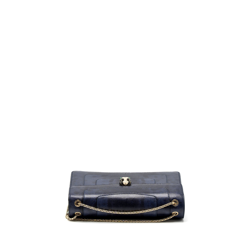 BVLGARI SERPENTI SHOULDER BAG KARUNG SKIN DARK PURPLE LGHW