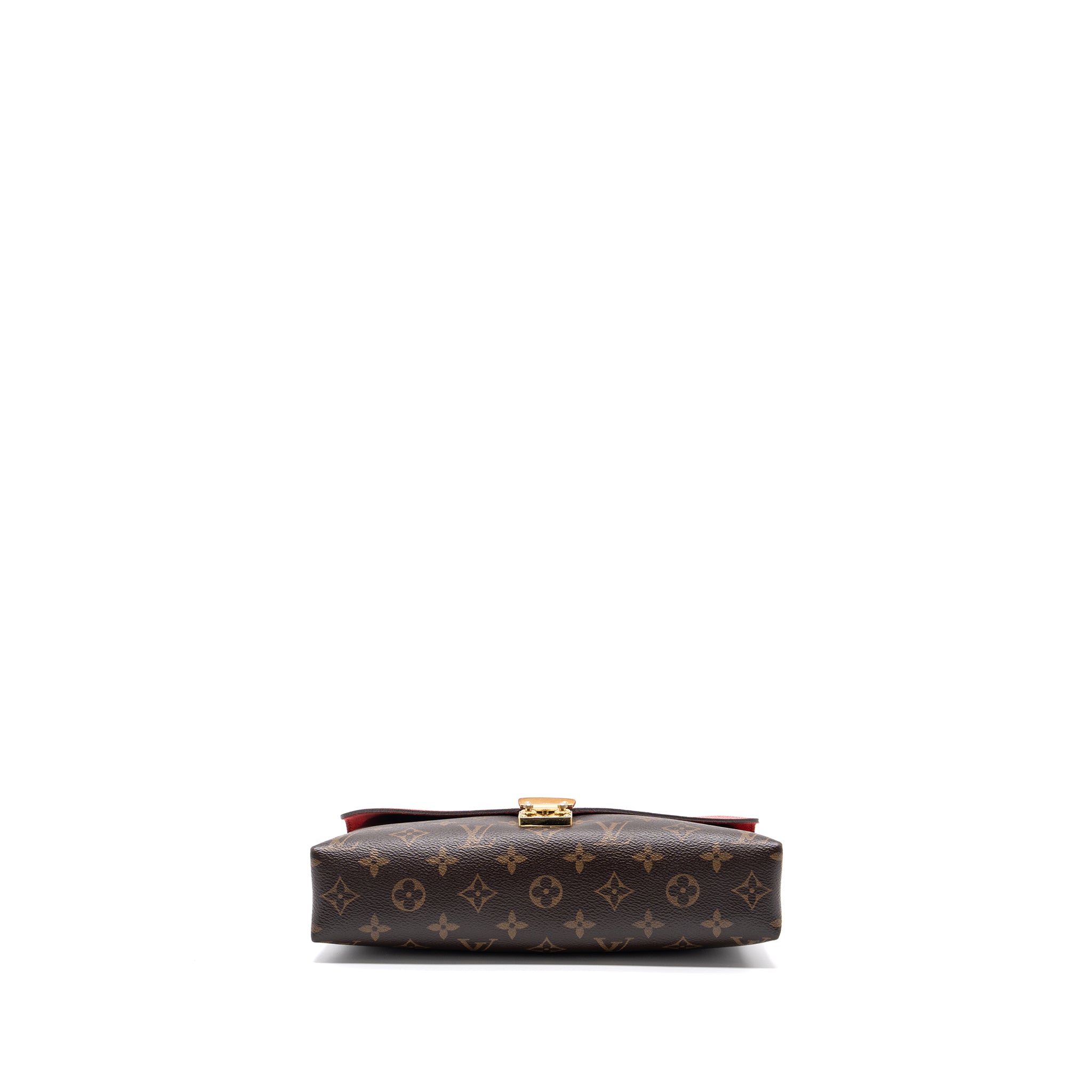 LOUIS VUITTON PALLAS CHAIN BAG MONOGRAM CANVAS / CALFSKIN RED GHW